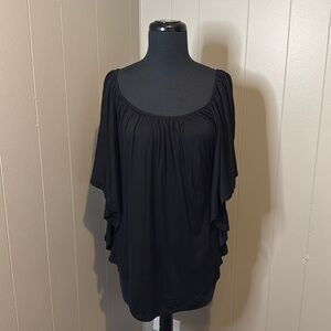 Storm Women’s Medium Oversized Big Sleeve Butterfly Elastic Wide Neckline Blouse